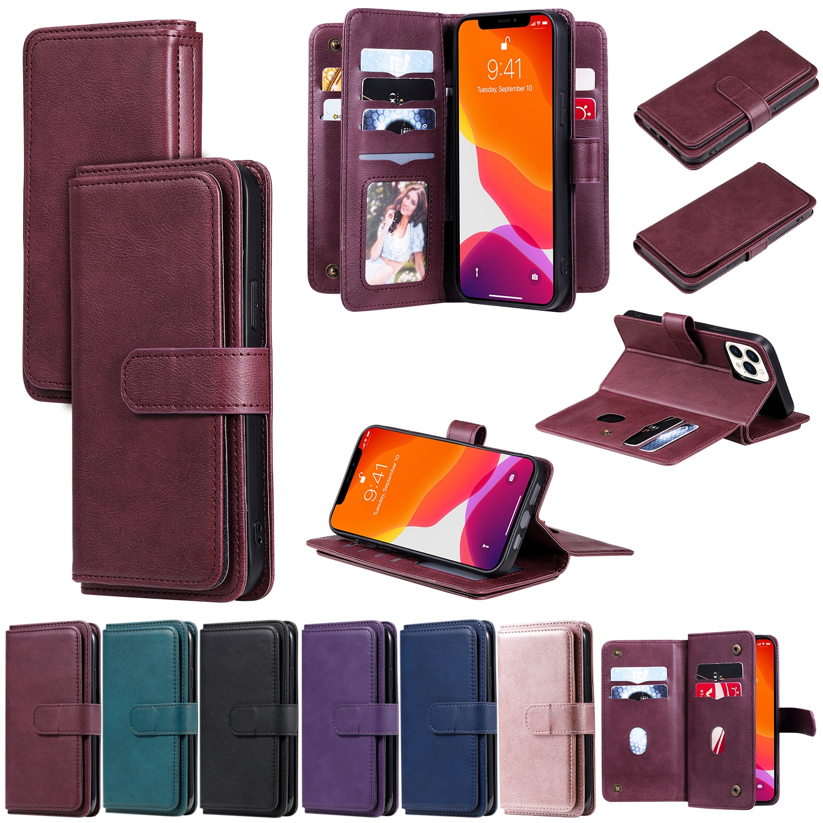 iPhone 15 Max Pro, 14 & 13 Series Magnet Leather Case with Screen Protector - Image 2